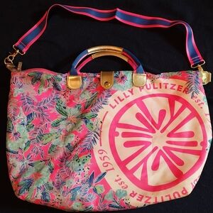 Lilly Pulitzer Pink Floral Tote Bag